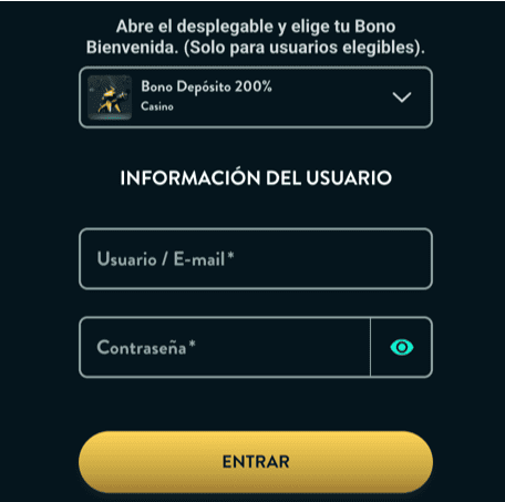 REGISTRO Golden Bull casino